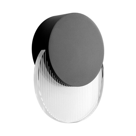 Oxygen Pavo Outdoor Wall Sconce, 1-Light, LED, Black, Clear Shade, 6.875"W (3-754-15 42R2N) 3-754-15